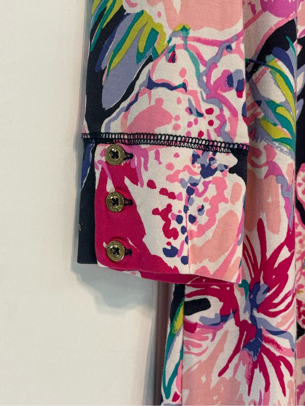 Lilly Pulitzer Pink Tropical Floral Shift Dress Medium Resort Coastal Preppy - Picture 4 of 9